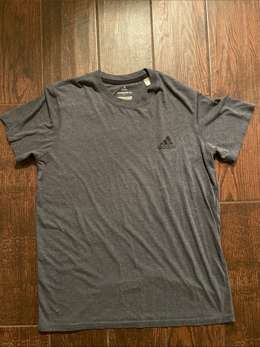 adidas Men's Heather Dark Gray and Red Crew Neck Workout Tee - Bundle